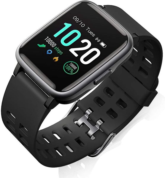 

fitfort smart watch, suitable for android and ios mobile phones 2019 version, ip68 waterproof, fitness tracking watch, with heart rate