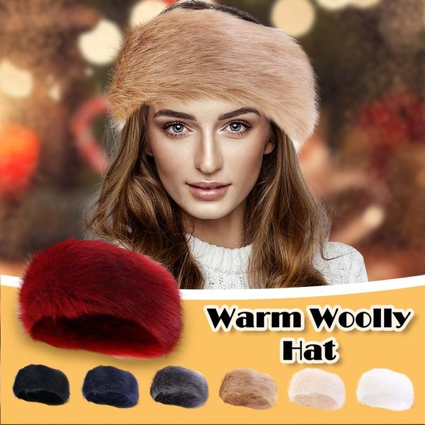 

beanie/skull caps fluffy headbands autumn winter cashmere solid color hairband simple warm women's sweet headwear fashion stylish acces, Blue;gray