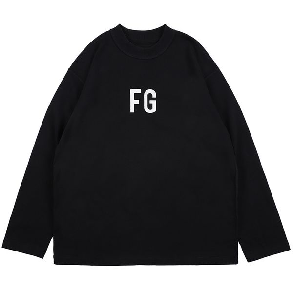 

2021 new long-sleeve shirt of hip hop men fg printing solid letter pullover t men's streetwear t-shirts xic7, White;black