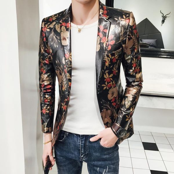 

2020 autumn fine suit high-quality men's floral blazers from baroque men wear hombre american attire m-5xl ebjh, White;black