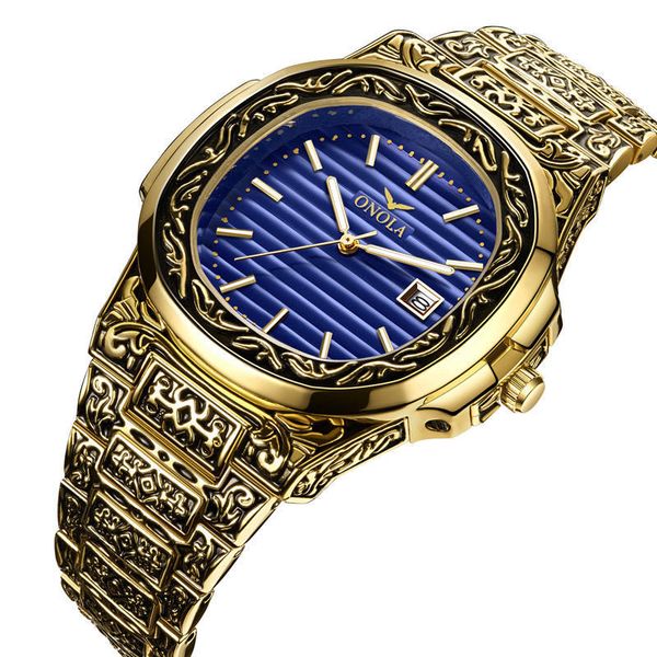 

wholewatchesonola cross-border new arrival vintage mens watch steel band waterproof quartz watch male wrist watch strap, Slivery;brown