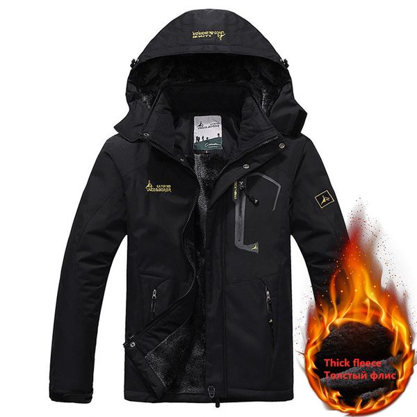 

winter parka men 6xl plus velvet warm windproof coats mens military hooded thick jackets masculino casacos outwear overcoat 201118, Black