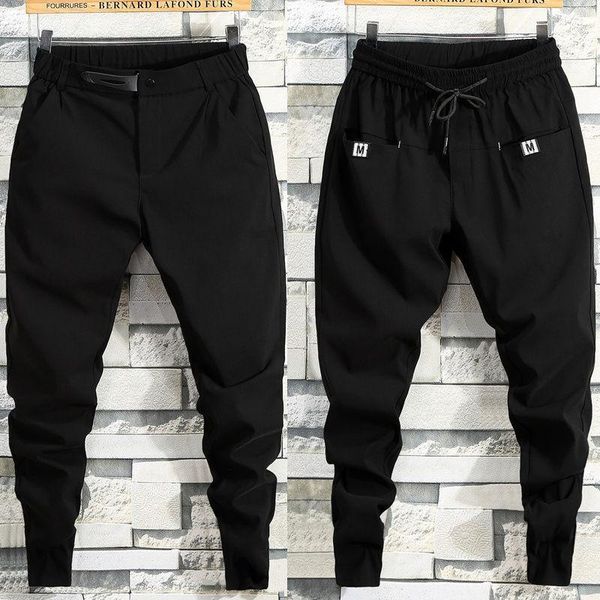 

men's korean style leggings sweatpants harem suspender baggy casual loose trousers overalls autumn winter trendy sports pants1, Black