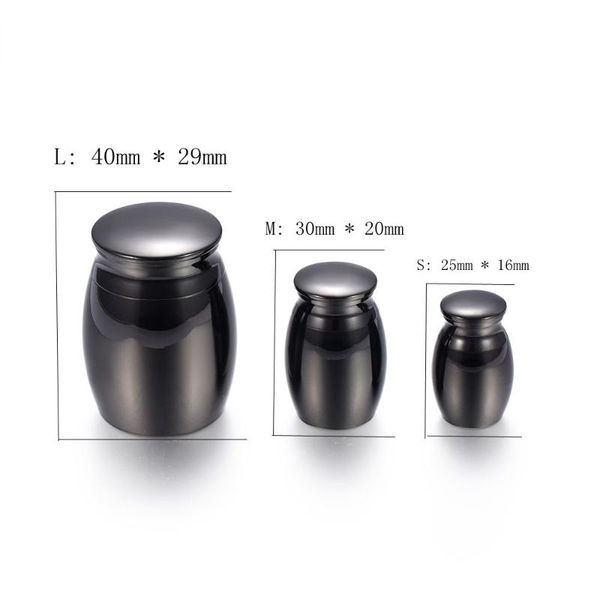 

pendant necklaces iju018 engravable black color highly polished 316l stainless steel mini cremation urns memorial ashes urn for pet/hum, Silver