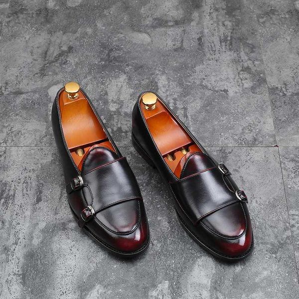 

dress shoes men loafers leather for man business oxfords fashion men's flats1, Black