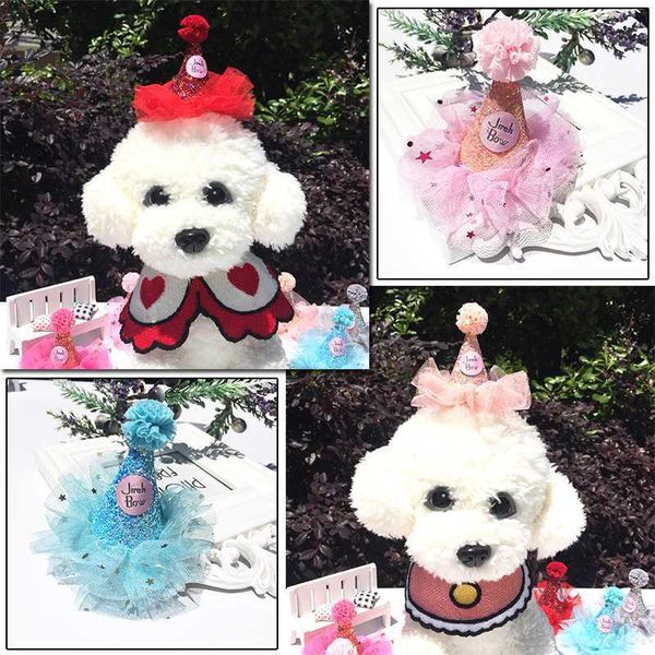 

adjustable pet dogs caps cat dog birthday costume sequins decoration headwear cap hat christmas party pets accessories