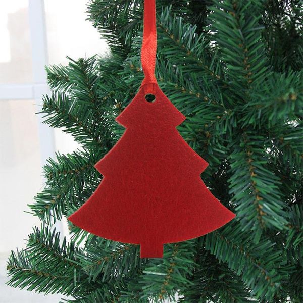 

10/pcs merry christmas non-woven decorations with hanging ropes xmas tree drop ornaments holiday home bar shop decor1