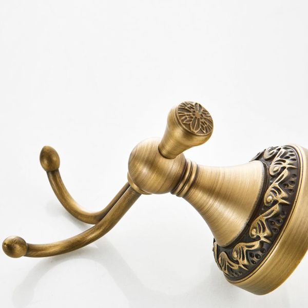 

antique brass coat robe towel hanger hook double hooks storage holder wall mounted antique brass