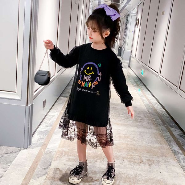 

2020 new korean version children's autumn girls' drs gauze little girl long sve princs skirt q4wj, Red;yellow