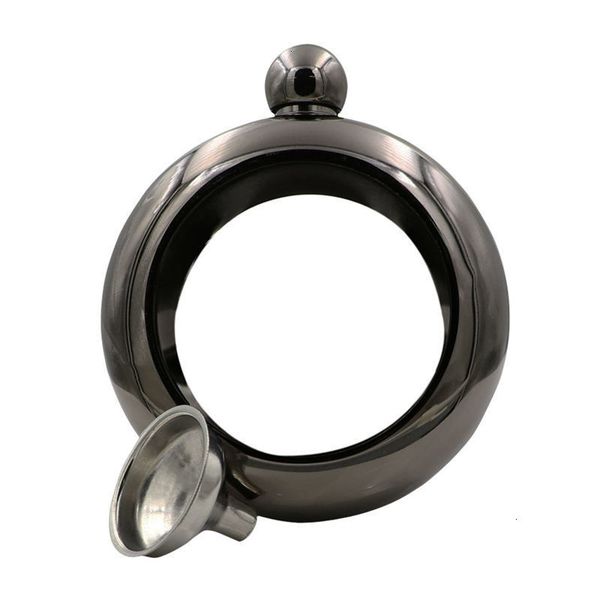

bangle bracelet hip flask 304 stainless steel whiskey drinkware high grade round ring shape 3.5oz 6 njcrw