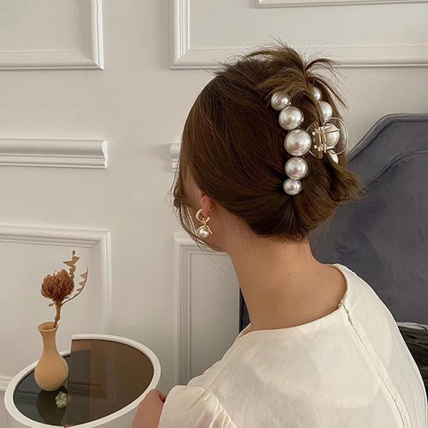 

hair accessories 2021 hyperbole big pearls acrylic claw clips size makeup pear styling barrettes for women