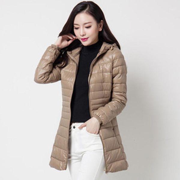 

women down coat 2020 winter new female 90% duck down ultra light jacket ladies plus size 6xl loose coat with hood f3011, Black