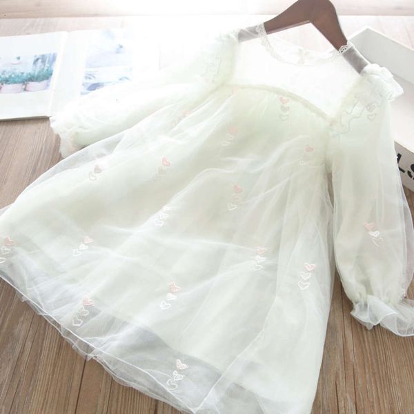 

girl's 21010 new product spring ~ 332818 3-color love embroidered round neck gauze skirt baby drs 35qo, Red;yellow