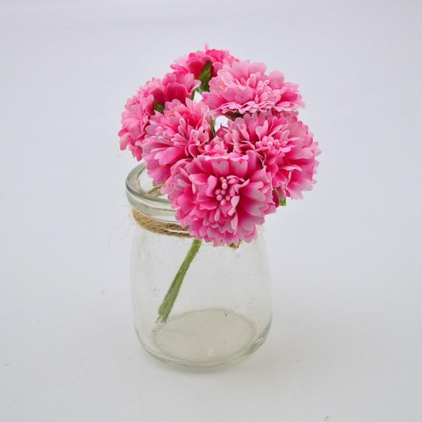 

6шт искусственные цветы невеста букет для свадебных украшение diy венок подарочная коробка ремесло поддельные шелковые гвоздики руководства