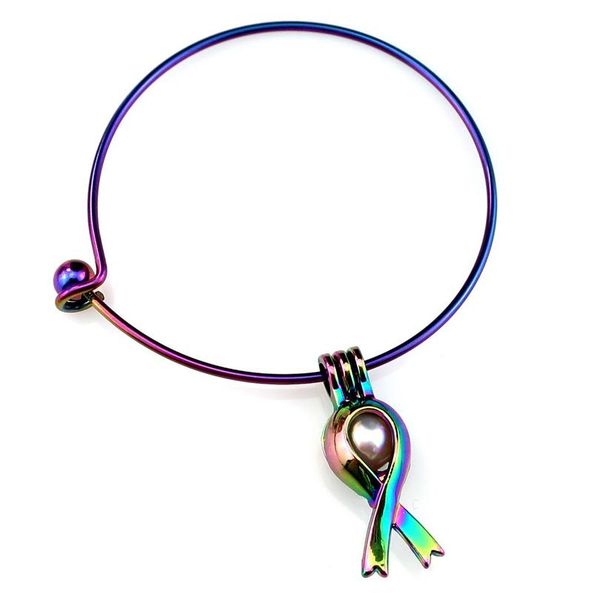 

радуга цвет браслет браслет выбирает жемчужную клетку, Silver