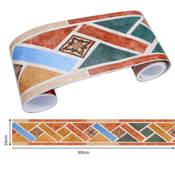 

3m self adhesive totem floral wall sticker waist line wallpaper borders stickers diy home decor glass tile decoration papers