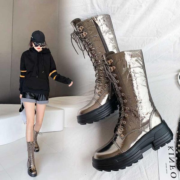 

ins women shoes 22-24.5cm rain boots women velvet winter shoes bright color and calf boots flat with fashion wild velvet1, Black