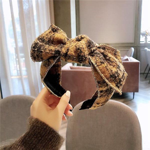 

корейская группа для волос ретро phnom петень плещевой ткань большой лук широкий краем повязки мода волос клип женщины мода аксессуары для в, Black;brown