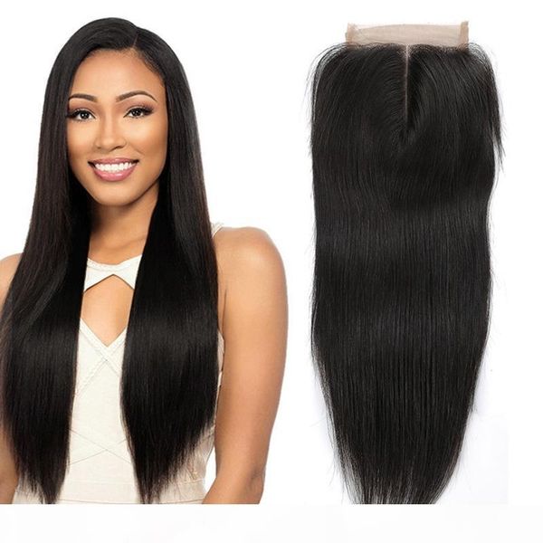 

42% off front lace wig 4x4 mid split straight hair full hand woven real person, Black;brown