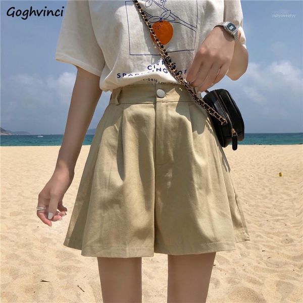 

women's shorts women summer high-waist loose a-line korean style wide-leg street wear students ulzzang womens stylish solid short chic1, White;black