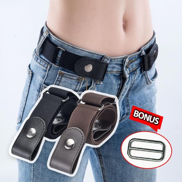 

elbise bayan jeans belt new slim seamless elastic invisible lazy belt without buckle elastic simple wild men and women lazy, Black;brown