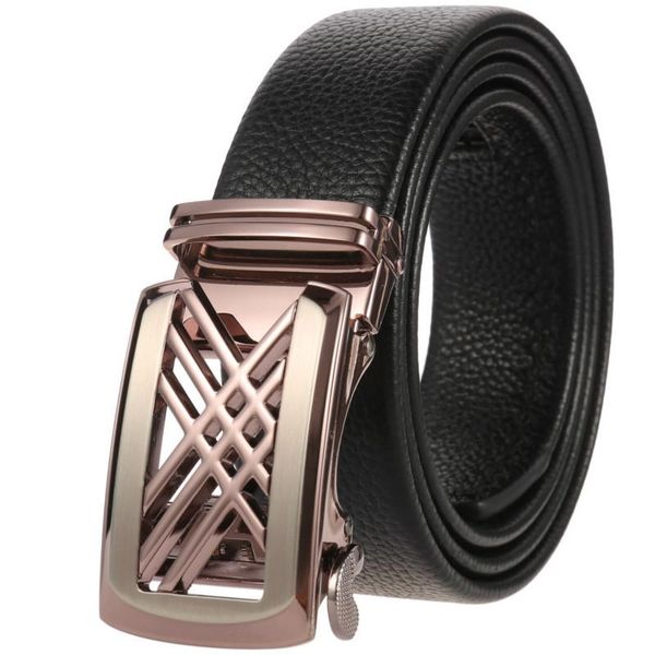 

new brand fashion automatic buckle black genuine leather belt men's belts cow leather belts for men 3.5cm width ly136-1626-5, Black;brown