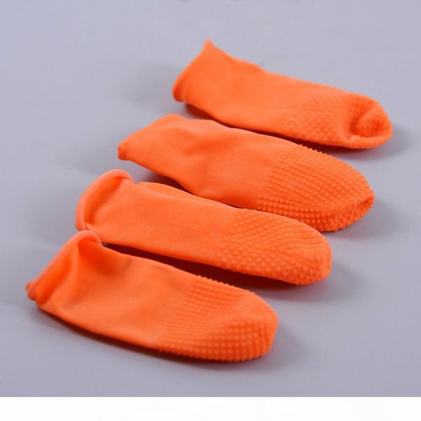 

10pcs safety latex heat insulation finger protector cots shields antislip antistatic finger tip for keratin hair extensions, White