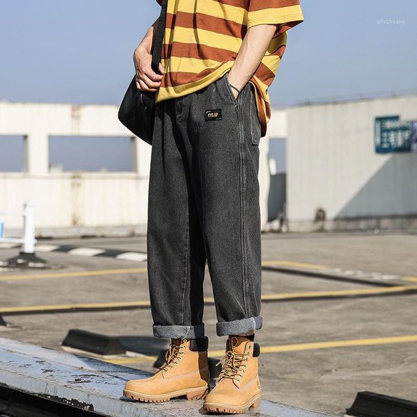 

men's oversized casual jeans 2020 autumn new korean trousers woman fashion hip hop clothing male denim pants1, Blue