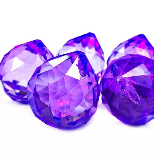 

1pc 30mm purple crystal prism glass crystal ball chandelier parts lighting accessories shinning suncatcher wedding home decor h jllwlr