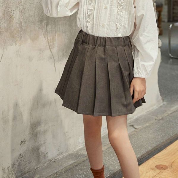

h2116 wear 2021 spring new children's fashion pleated girl's skirt, Blue