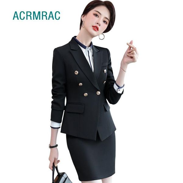 

women suits blazers skirt office lady formal work clothes women skirt suits woman set 2032, White