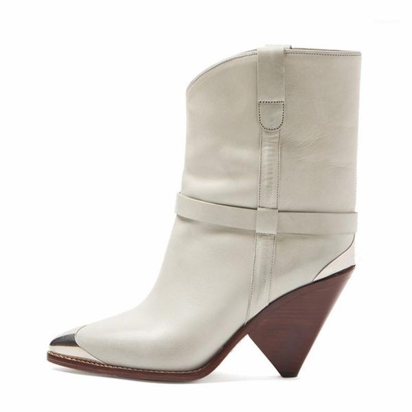

fashion women ankle boots pointed toe 10cm high heel boot slip on wedge shoes autumn riding boots big size botas mujer1, Black