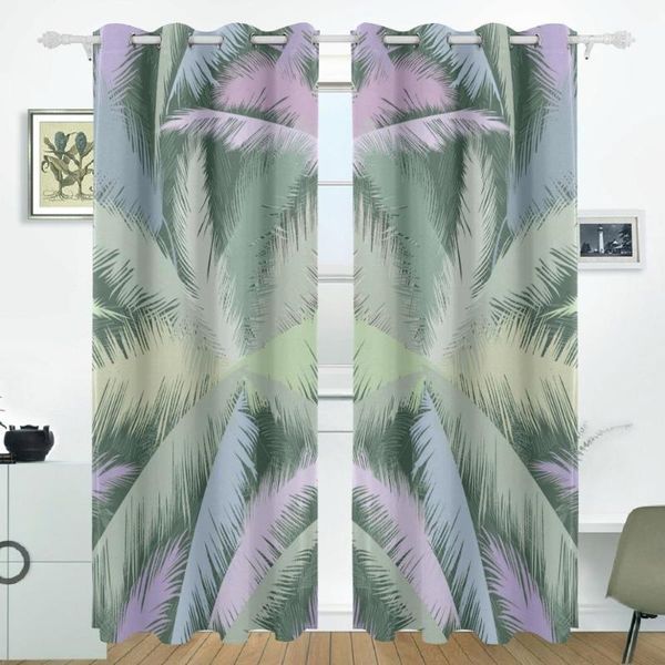 

curtain & drapes vintage palm tropical leaf curtains panels darkening blackout grommet room divider for patio window sliding glass door