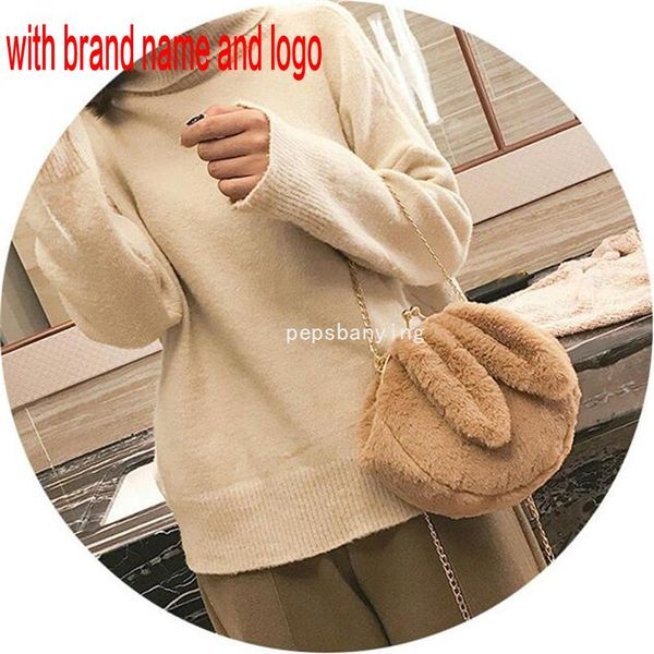 

cute women hairy crossbody shoulder mouth ears bag chain fur plush women messenger ladies bucket single chain bag l2nk3 qynf