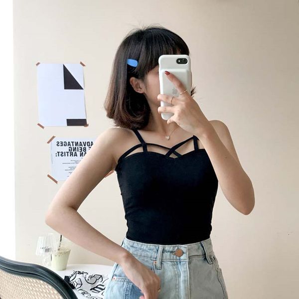 

2021 new 2 colours women sleeveless cross will see harvest vest for color ladies bra women's waistcoat (f6677 07ck, White