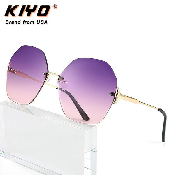 

kiyo brand 2020 новые женщины полигональные солнцезащитные очки металлические классические солнцезащитные очки высокое качество uv400 вожден, White;black