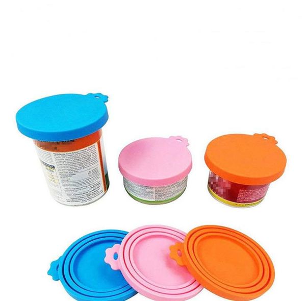 200 Pçs Pet Food pode cobrir silicone universal pode tampas para cães gato alimentos latas se encaixa na maioria dos tamanhos padrão BPA Free Atacado SN5122