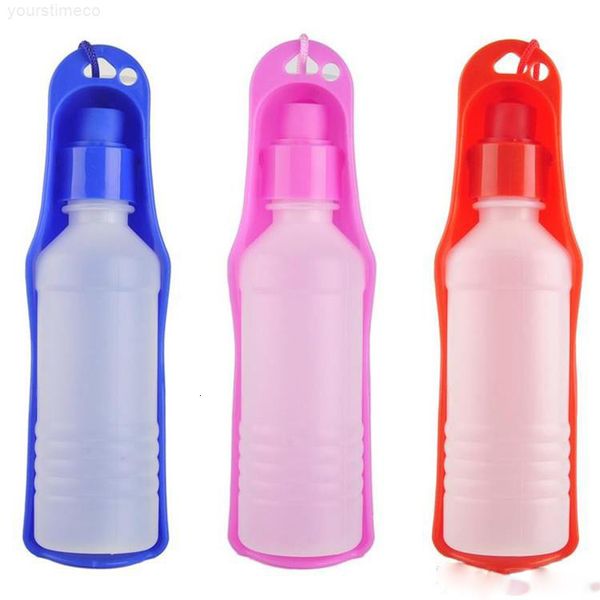 

new 3 color 250ml dog cat drink dispenser portable foldable plastic feeding bowl travel pet water bottle