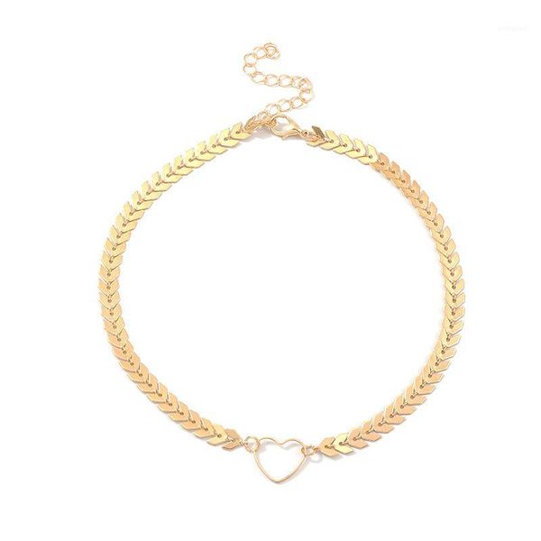 

chokers alloy heart fashion fish scale choker necklace for women jewelry collares friend chain accessories aesthetics suspension xl101541, Golden;silver