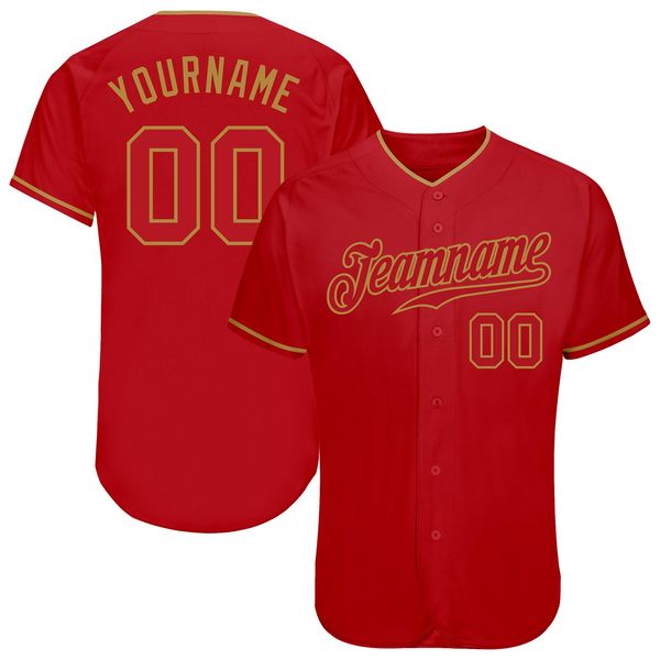 

custom red red-old gold authentic baseball jersey, Blue;black
