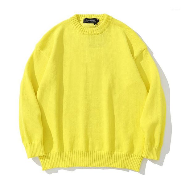 

solid color knitted sweater men 2020 autumn plus size sweater fashion causal loose pullover men's clothing 11 colors1, White;black