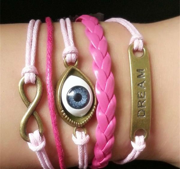 

for women men charm handmade jewelry statment fashion bohemian leather bracelet pulseras love believe wrap infinity brac