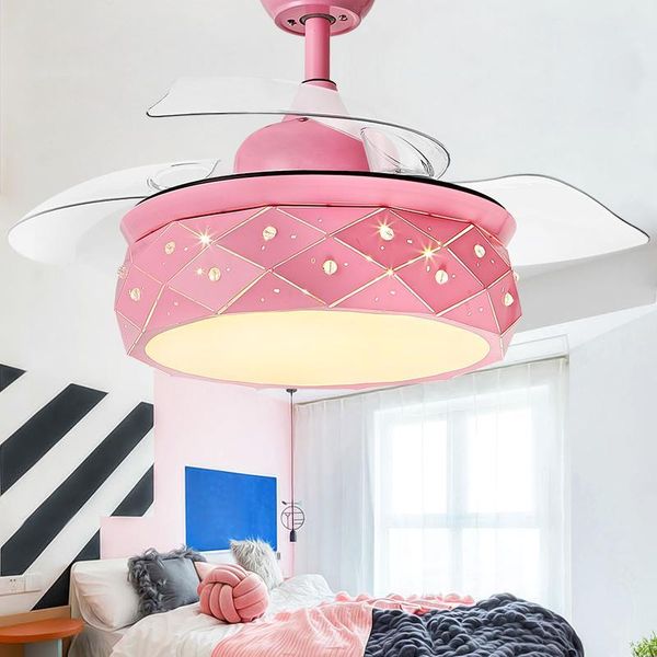 

electric fans bedroom decor led ceiling with lights remote control restaurant invisible dining room fan light luminaire suspensio1