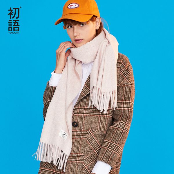 

toyouth solid womens scarves winter warm long scarf female tassel scarfs for ladies bufanda mujer sjaals voor dames 2020, Blue;gray