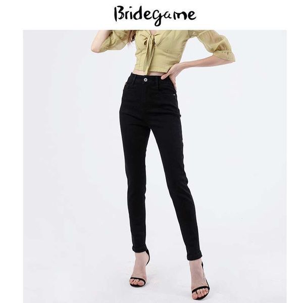 

pair with high leg skinny autumn jeans for women, Blue