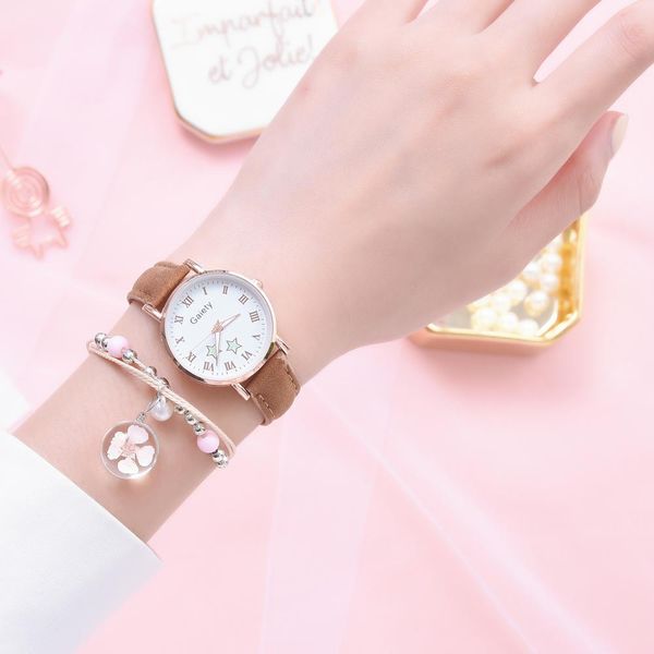 

luxury 2020 women watches fashion simple vintage small watch leather strap casual pink wrist clock dress wristwatches reloj mujer fashion de, Slivery;brown