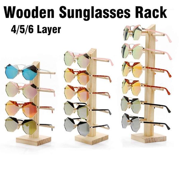 

jewelry pouches, bags 4/5/6 layers multi wood sunglass display rack shelf eyeglasses show stand holder for pairs glasses showcase1, Pink;blue