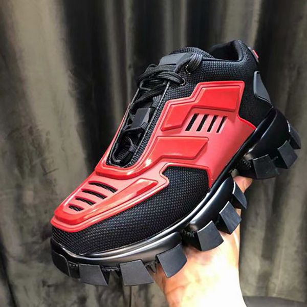 

mens women low lace up casual shoes fashion capsule series matching color platform sneakers with box, Black