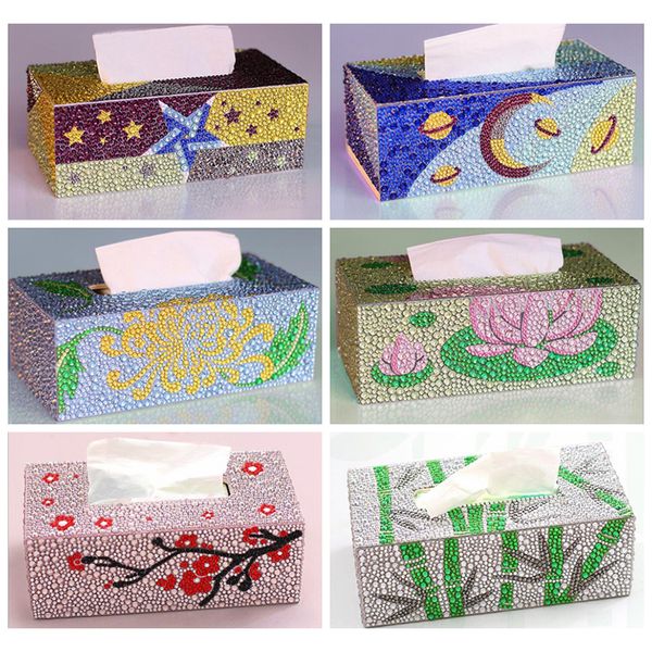 Spezielle Form DIY Rolle Lagerung Schmuck Diamant Malerei Tissue Box Landschaft Kreuzstich 201202