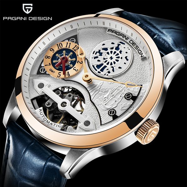 

2020 pagani design new men's watches mechanical wristwatch mens sports watch male business clock reloj hombres, Slivery;brown